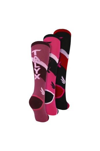 3 Pack Cushioned Thermal Winter Girls Ski Socks - Pink