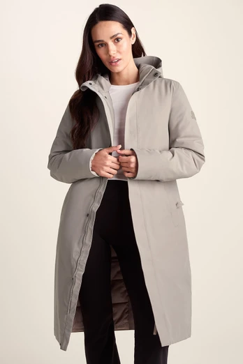 Dalton Womens Longline Waterproof Insulated Coat - Dark Taupe