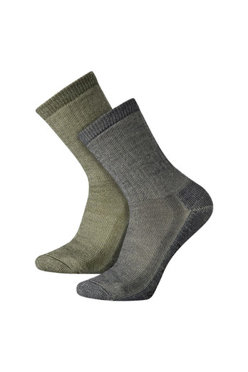 2 Pack Unisex Merino Hike Full Cushion Crew Socks - Multi
