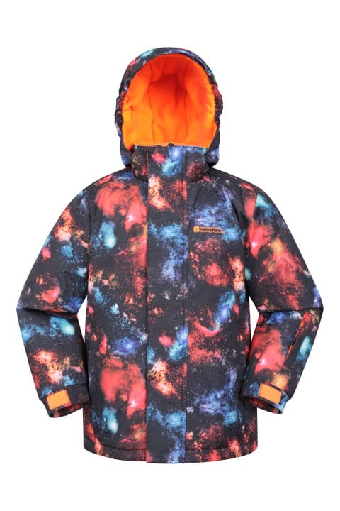 Mogal Printed Kids Ski Jacket - Black