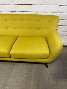Yellow MCM Style Loveseat Sofa