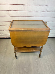Vintage Tea Cart With Glass Tray