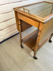 Vintage Tea Cart With Glass Tray