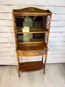 Antique Chippendale Style Mirrored Bookcase Console