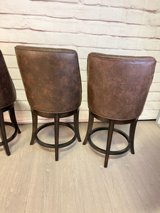 Brown Swivel Bar Stools 4pc Set