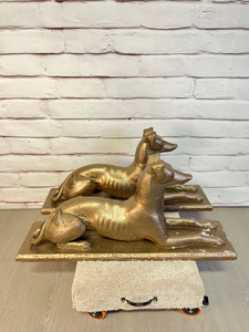Lifesize Greyhound Stone Outdoor Statues 2pc