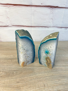 Blue Geode Bookends 2pc