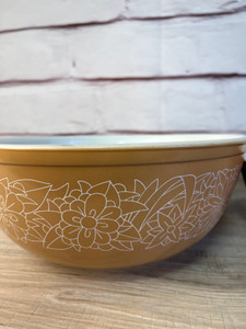 Vintage Pyrex Mixing Bowl Set Brown Woodland