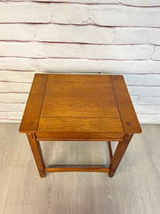 Mission Style Oak Corner Table Ashley Furniture