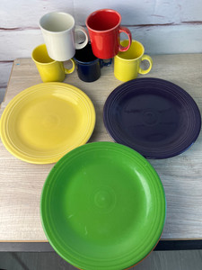 Fiesta Ware Dishes Lot 11pc Multicolor Plates Mugs