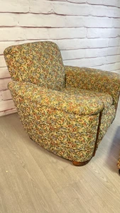 1920's Art Deco Floral Cottagecore Club Chair