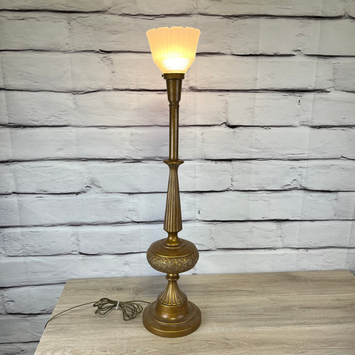 Hollywood Regency Gold Tall Table Lamp