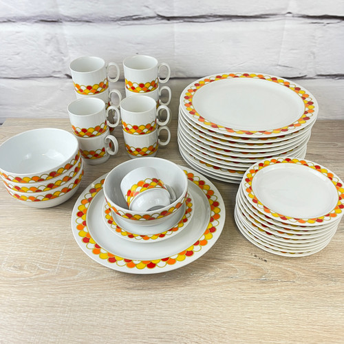 George Briard Carousel Dishes MCM Dinnerware Orange