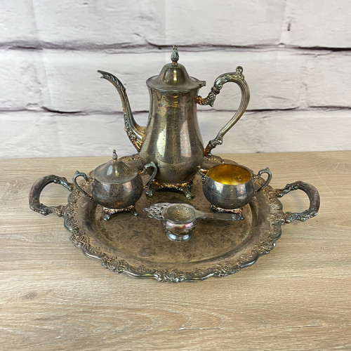 Vintage Silverplate Silver Tea Set Pot