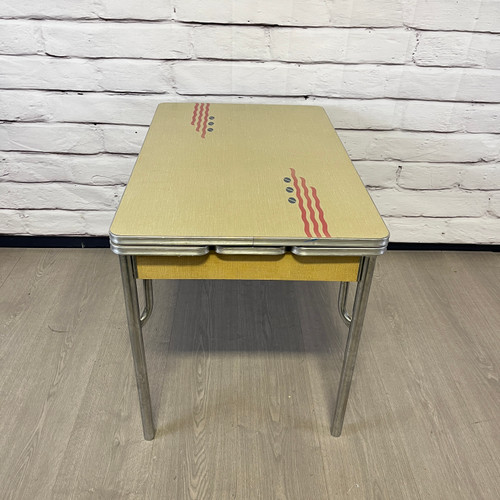 Vintage 1950's Formica Chrome Dining Kitchen Table