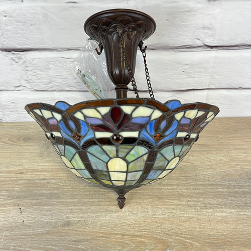 Stained Glass Hanging Light Fixture Lamp