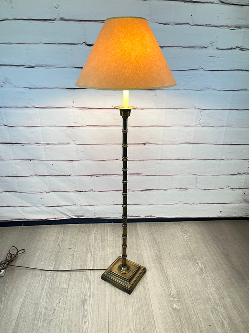 MCM Brass Faux Bamboo Floor Lamp