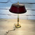 Vintage Candlestick Bouillotte  Lamp Red Shade