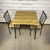Metal Wood Look Table & Chairs Set 3pc