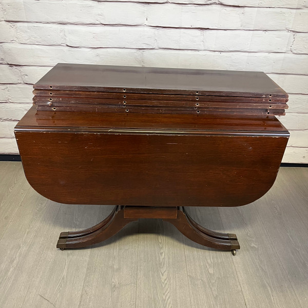 Vintage Duncan Phyfe Style Dropleaf Dining Table & 5 Leaves