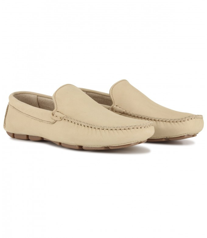 MANOF ベージュs Casual Loafers for men - MONZA - Nubuck loafers, Beige