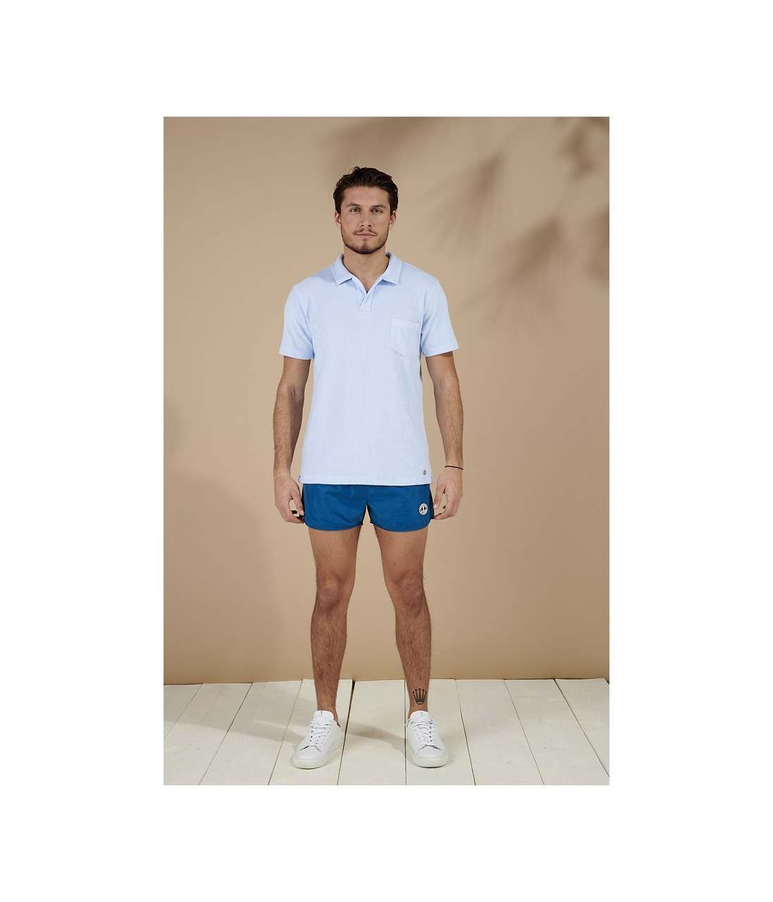 Towelling polo shirt