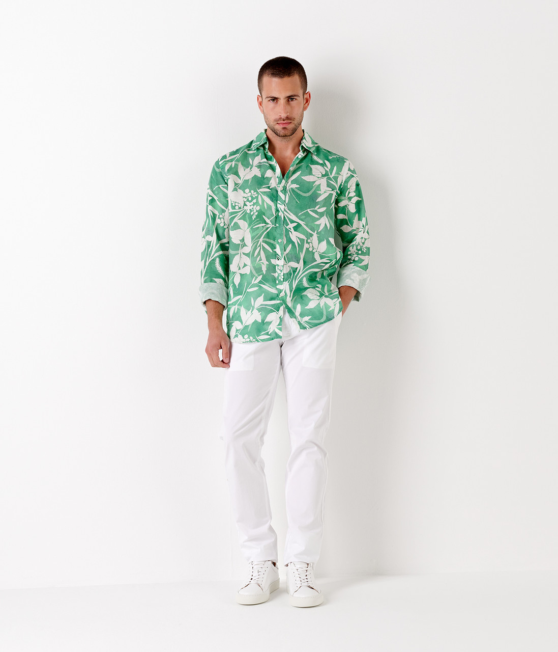 Multicolored paint stain printed Linen Shirt - BOMBAY