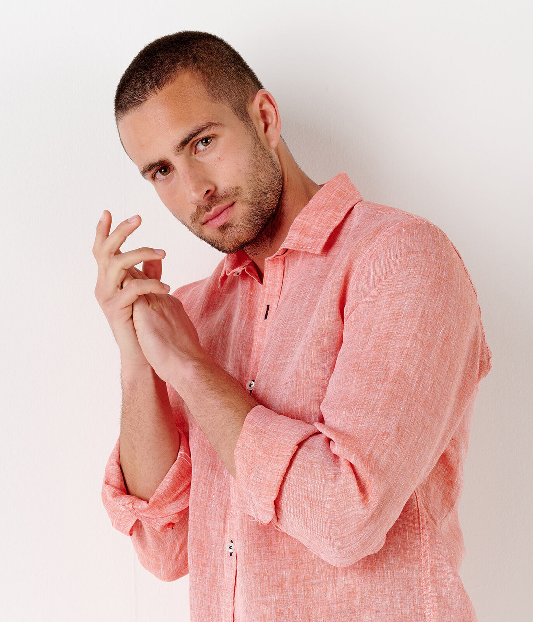 Buy Men's Linen Shirt Light blue| Europann Saint Tropez