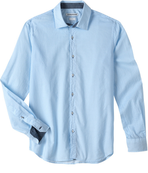 Men's button down polka dot shirt- Light Blue - JERICHO