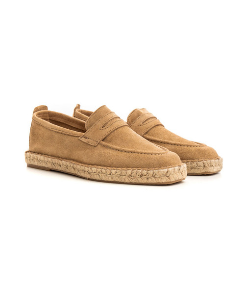 Espadrilles braided jute edges and beige rubber sole for men