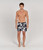 Palm Trees Printed Swim Short - Black - MIAMI