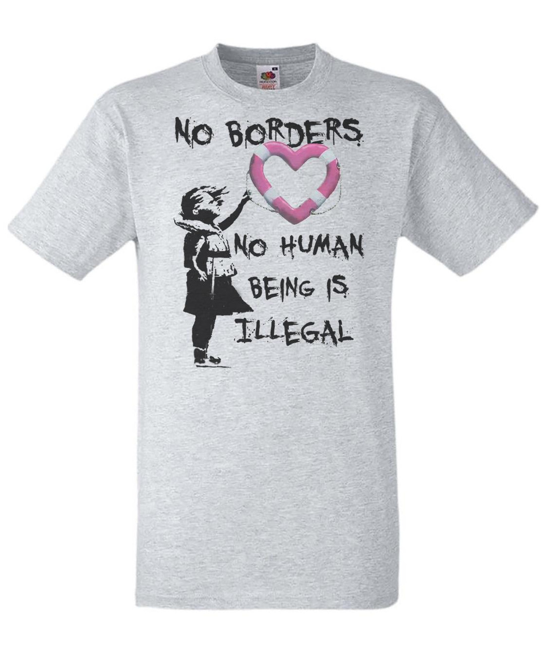 T-shirt Donna Con Stampa Banksy 'Migration Is Not A Crime'