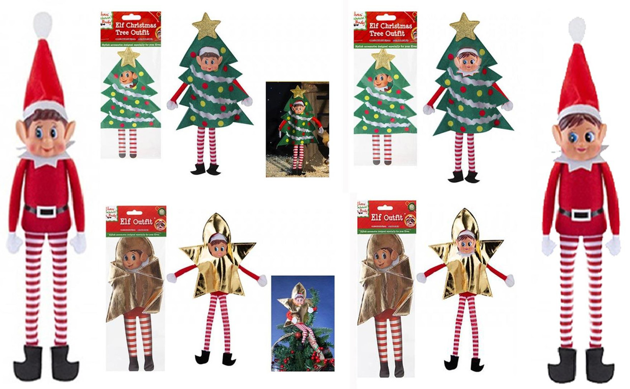 Naughty Elves Behaving Badly Shelf Elf Doll Christmas Xmas Novelty Plush Toy Christmas Tree Topper