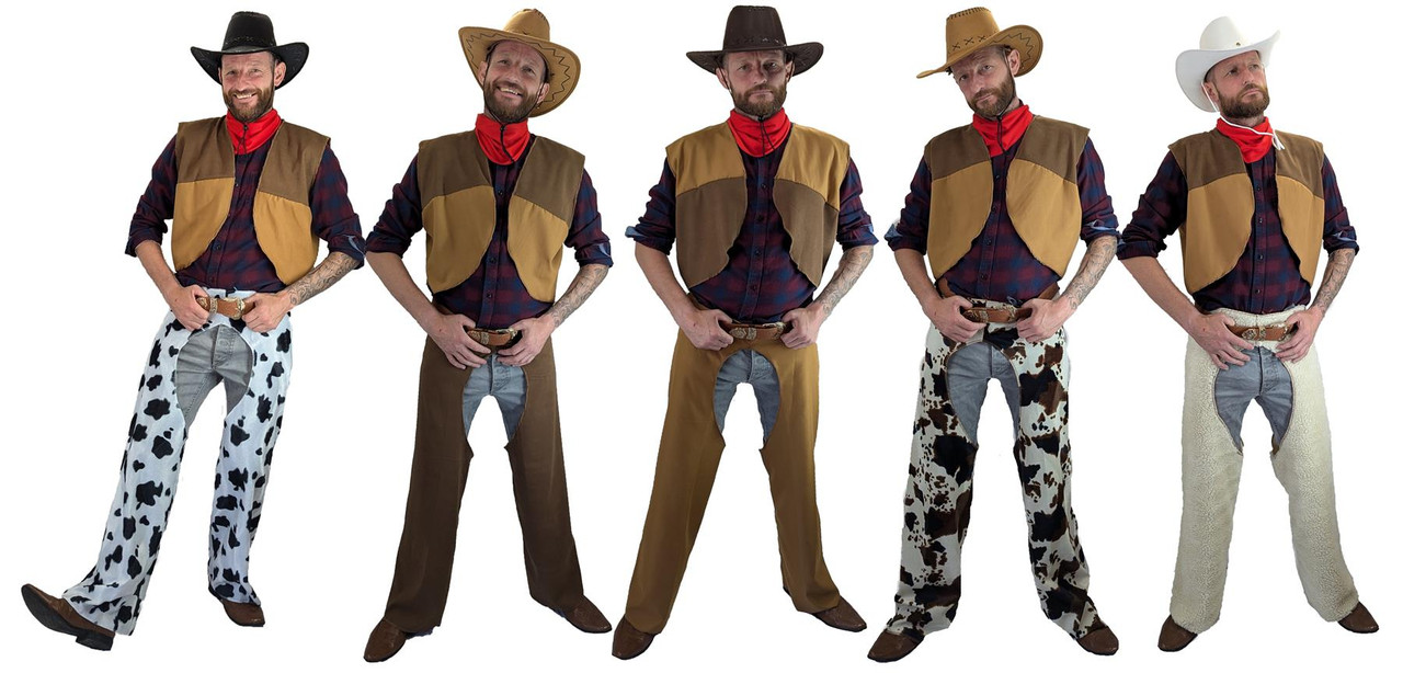 Adults Cowboy Wild West Western Hoedown Fancy Dress Costume