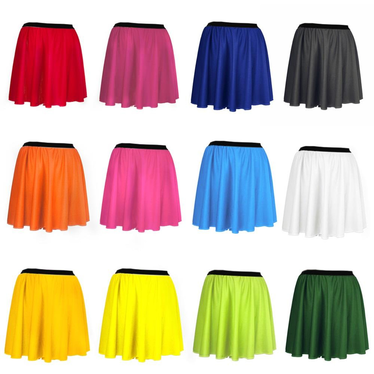 Girls Skater Skirt Flared High Waisted Flippy Stretch Mini Tutu School  Skirts