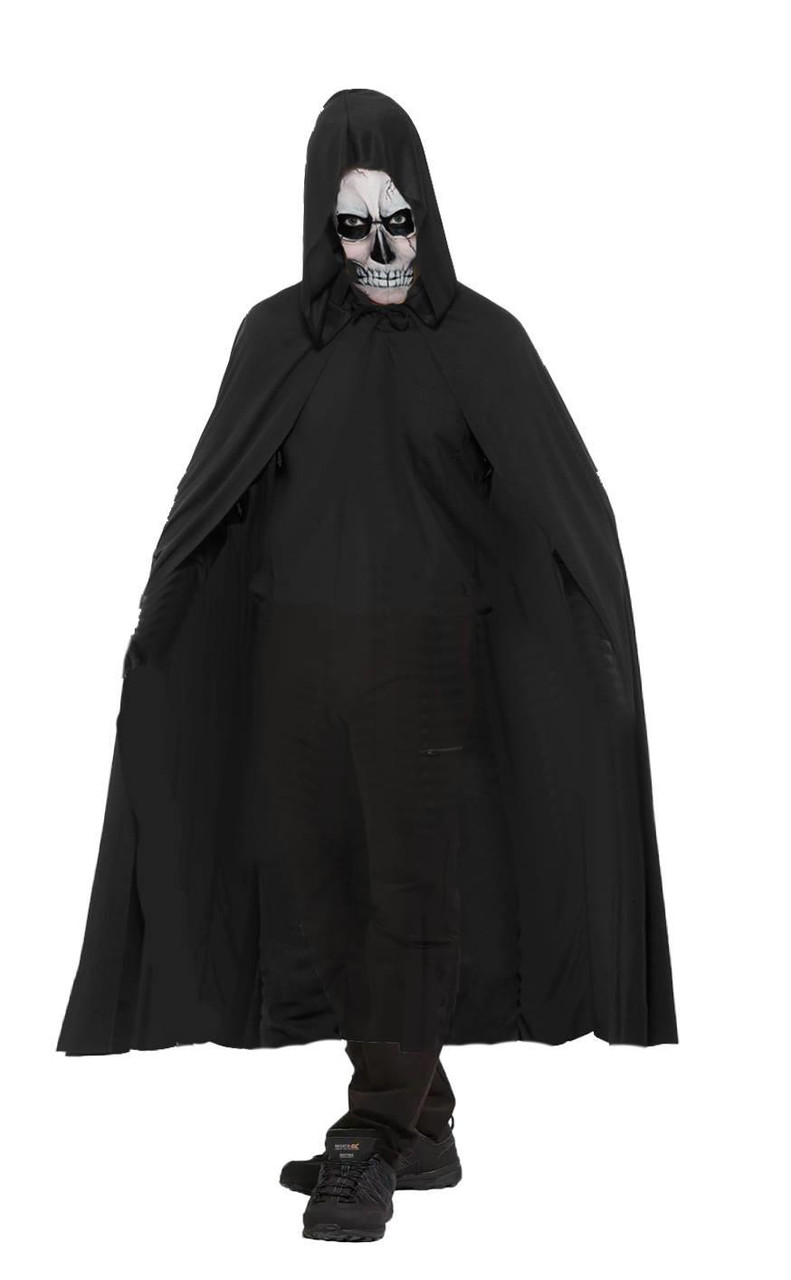 Womens' Black Handmade Cape Black Hooded Cloak Plus Size 