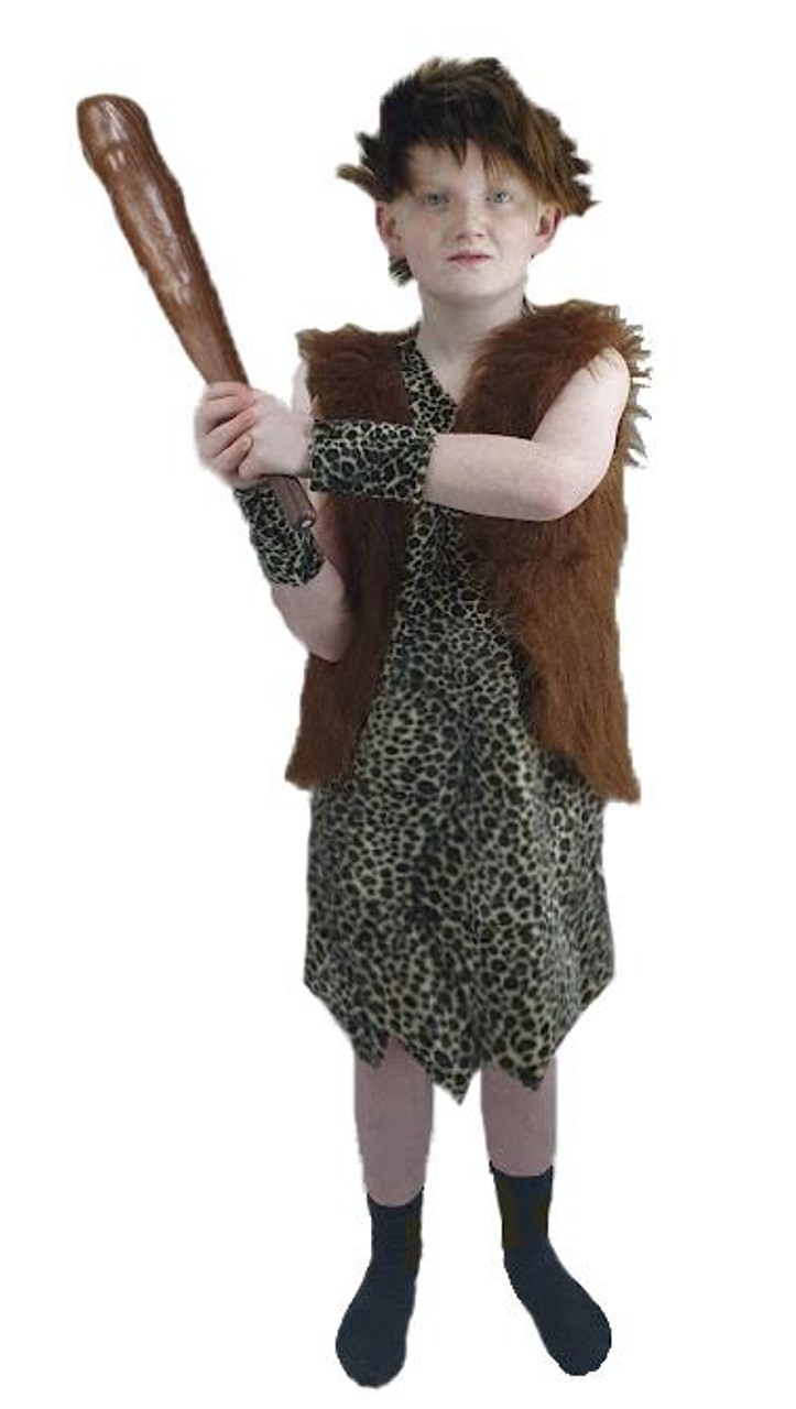 Childs Prehistoric Caveman Cavegirl Jurassic Fancy Dress Costume [Age  8-12Years] - Dragons Den Fancy Dress Ltd