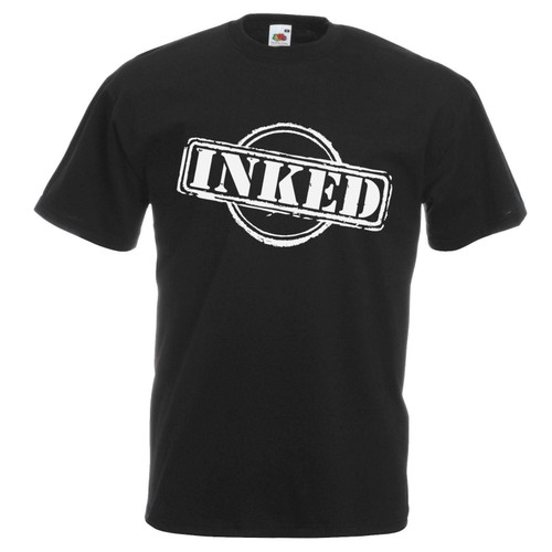 Mens INKED Stamp Tattooist Tattoo Artist Convention Unisex Black T-Shirt