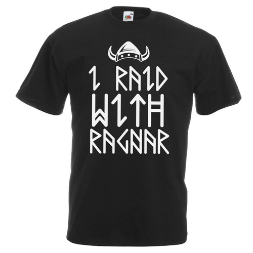 Mens I Raid With Ragnar Lodbruk Runic Viking Runes Unisex Black T-Shirt Mens I Raid With Ragnar Lodbruk Runic Viking Runes Unisex Black T-Shirt