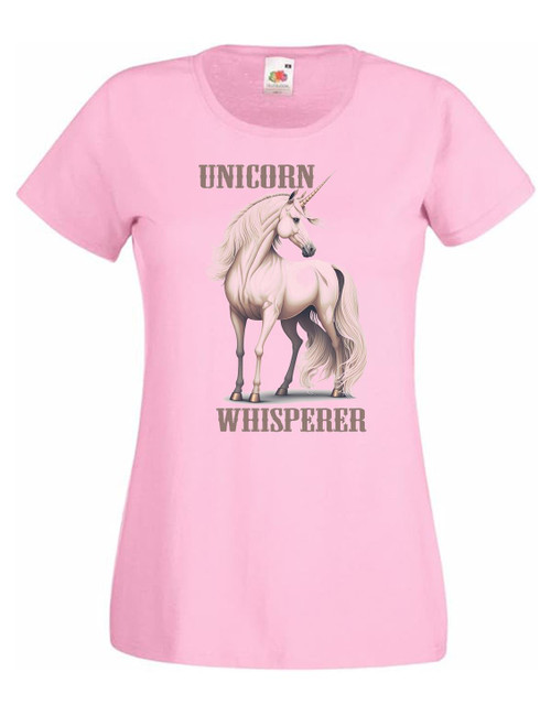 Womens Unicorn Whisperer Mythical Creature Stallion Horse Lady Fit Pink T-Shirt Womens Unicorn Whisperer Mythical Creature Stallion Horse Lady Fit Pink T-Shirt