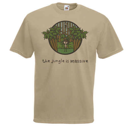 Mens The Jungle Is Massive Drum & Bass Lyrics Quote Unisex Khaki T-Shirt Mens The Jungle Is Massive Drum & Bass Lyrics Quote Unisex Khaki T-Shirt
