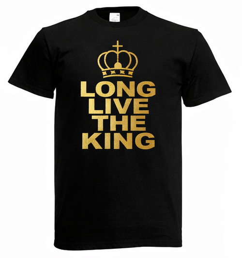 Mens Long Live The King Monarchy Charles British Royalty Black Unisex T-Shirt