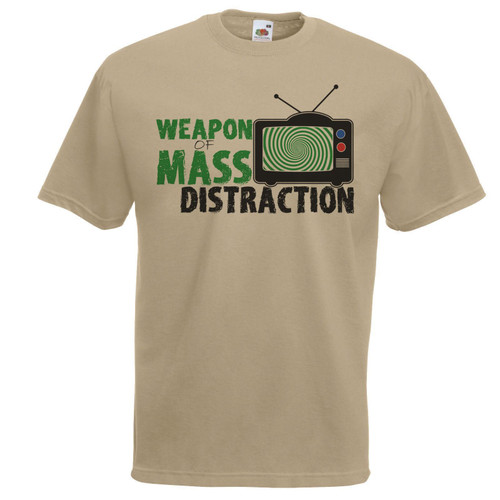Mens Weapon of Mass Distraction Truth Seeker Conspiracy Unisex Khaki T-Shirt Mens Weapon of Mass Distraction Truth Seeker Conspiracy Unisex Khaki T-Shirt