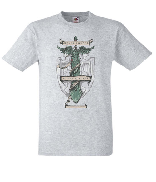 Adults Never Forget Never Forgive Angels Space Soldier Chapter Unisex Grey T-Shirt Adults Never Forget Never Forgive Angels Space Soldier Chapter Unisex Grey T-Shirt