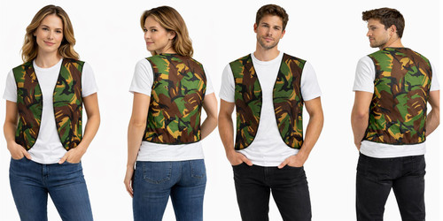 Adults Camouflage Waistcoat Army Military Soldier Fancy Dress Costume Accessory