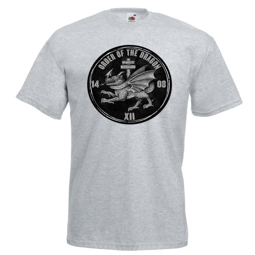 Mens Order of the Dragon 1408 Sigismund Chivalric Order Unisex Grey T-Shirt