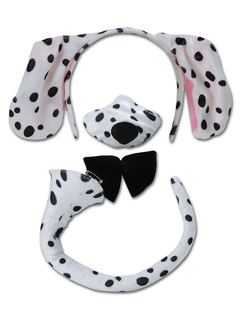 Dalmatian Dog Ears on Headband Nosel with Sound & Tail Animal Fancy Dress Costume Accessory