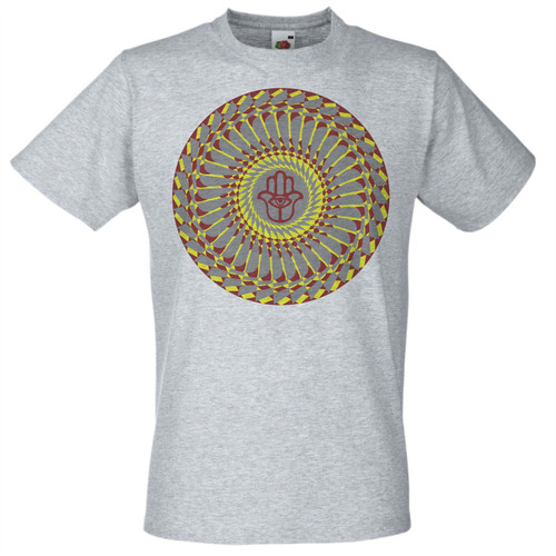 Mens Spiritual Psy-Trance Hamsa Hand Psychedelic Goa Mandala Unisex Grey T-Shirt Mens Spiritual Psy-Trance Hamsa Hand Psychedelic Goa Mandala Unisex Grey T-Shirt