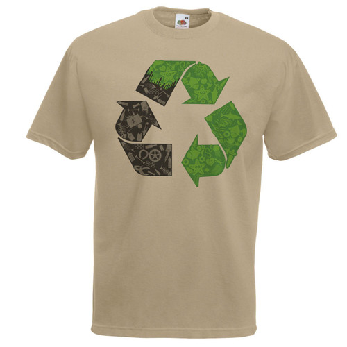Mens Recycle For Life Aquatic Wildlife Conservation Unisex Khaki T-Shirt Mens Recycle For Life Aquatic Wildlife Conservation Unisex Khaki T-Shirt
