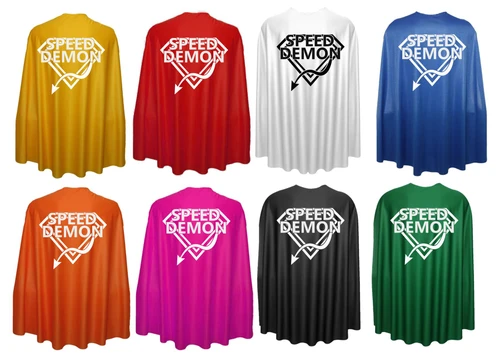 Adults 35" Length Speed Demon Superhero Cape Motorsport Fancy Dress Costume Accessory